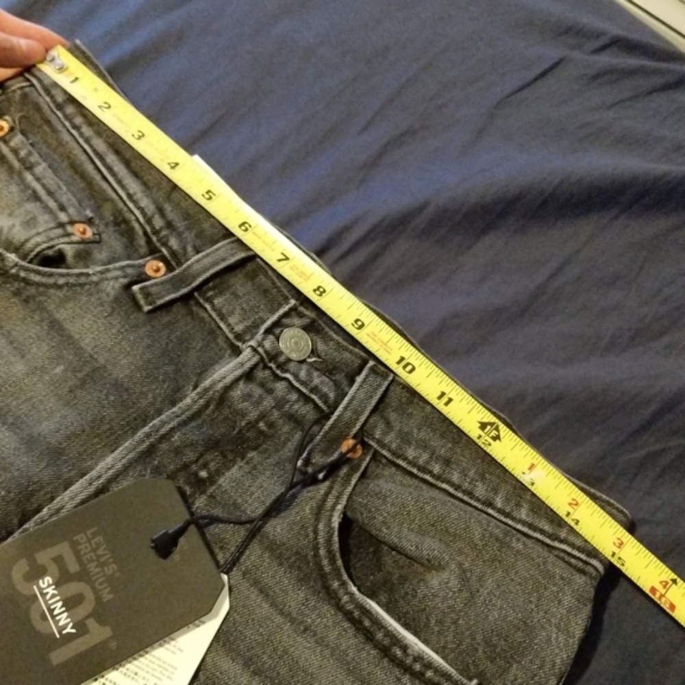 Levi's 501 S Skinny Jeans Coal Black Grey - Picture 5 of 7